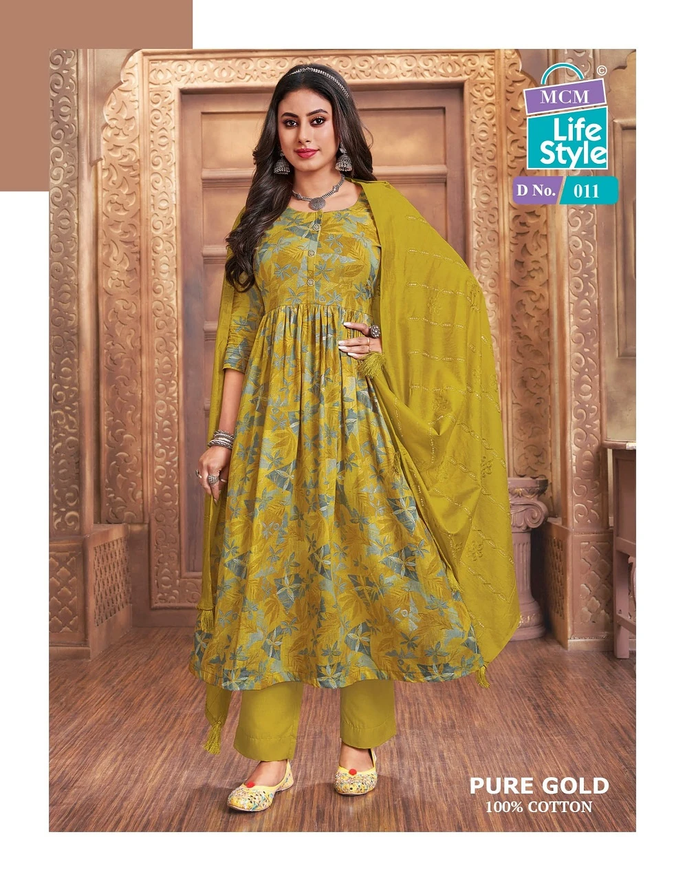 MCM Pure Gold Vol-1 - Anarkali Kurti With Pant Dupatta